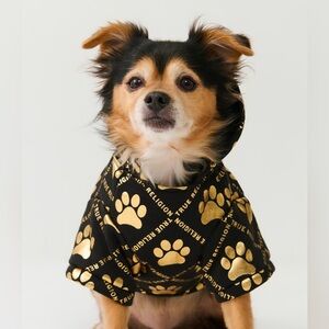 True Religion Metallic Paw Logo Dog Hoodie